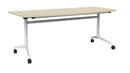 Team Flip Table D-Shape 1800 x 900 / Nordic Maple / White