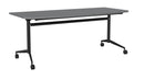 Team Flip Table D-Shape 1800 x 900 / Silver / Black