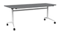 Team Flip Table D-Shape 1800 x 900 / Silver / White
