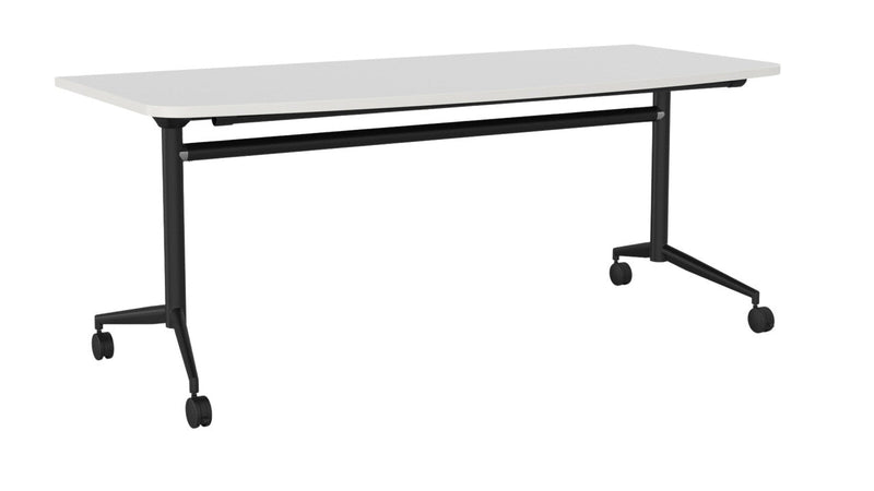 Team Flip Table D-Shape 1800 x 900 / White / Black