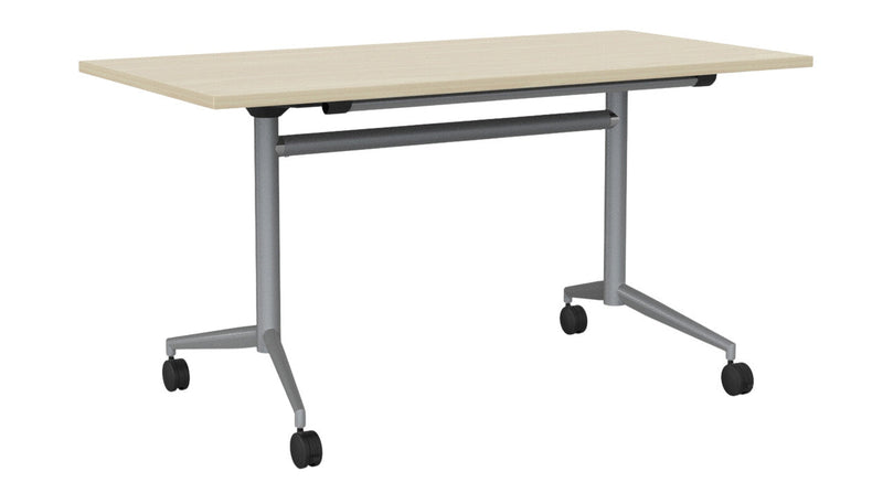 Team Flip Table Rectangle 1400 x 700 / Nordic Maple / Silver