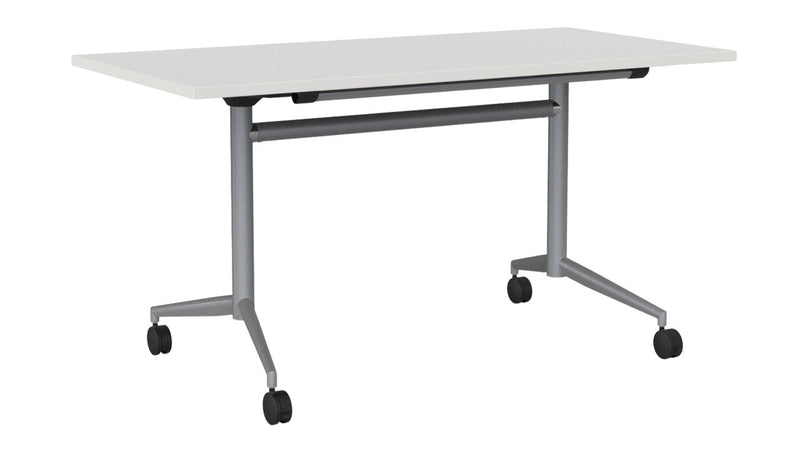 Team Flip Table Rectangle 1400 x 700 / White / Silver