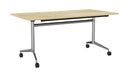 Team Flip Table Rectangle 1600 x 800 / Atlantic Oak / Chrome