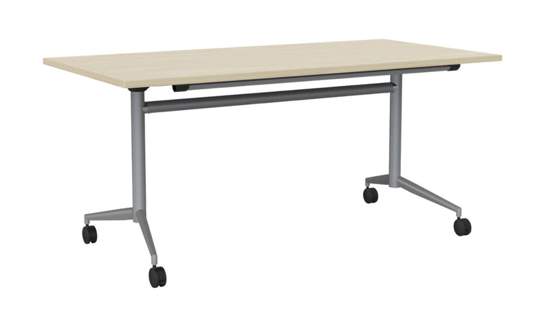 Team Flip Table Rectangle 1600 x 800 / Nordic Maple / Silver