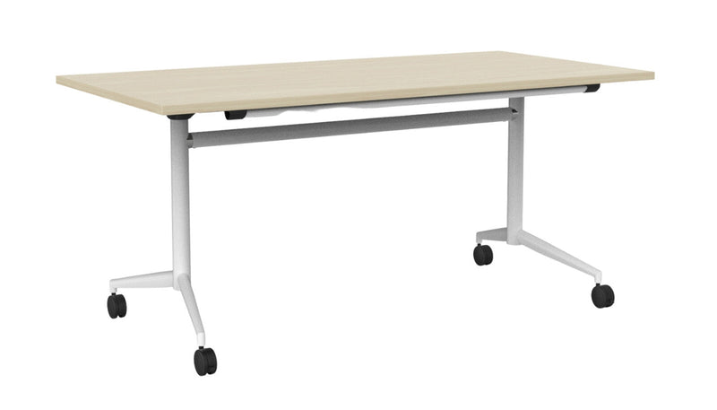 Team Flip Table Rectangle 1600 x 800 / Nordic Maple / White
