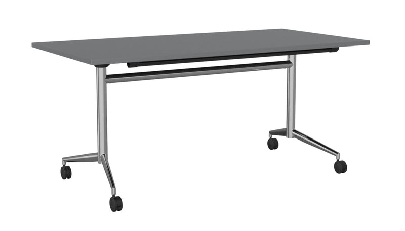 Team Flip Table Rectangle 1600 x 800 / Silver / Chrome