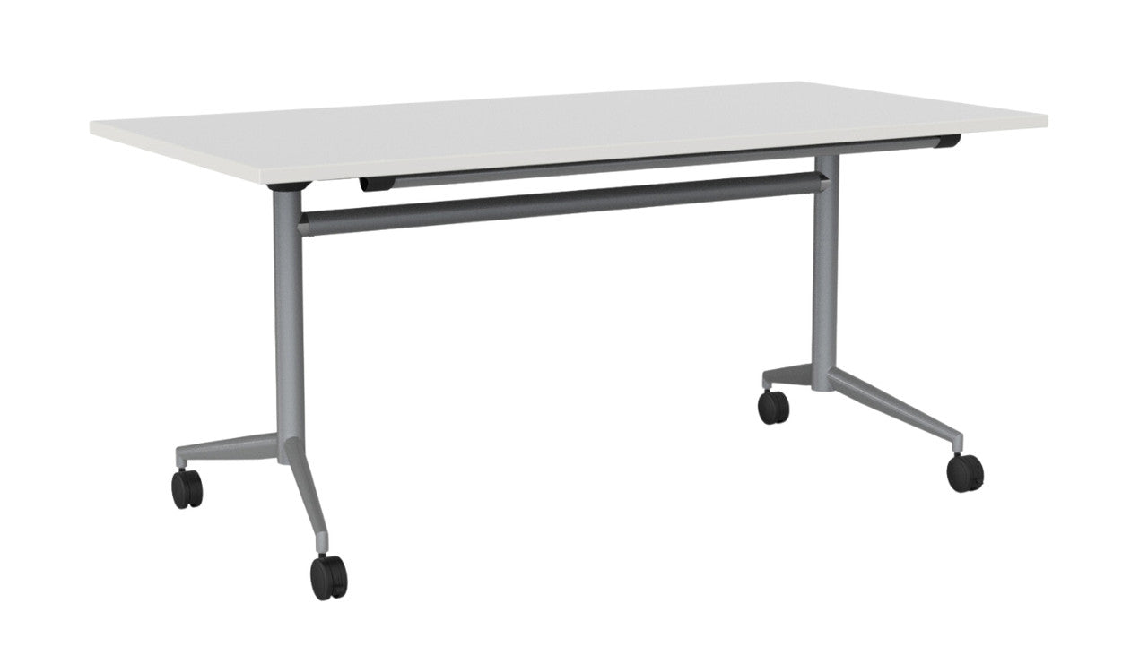 Team Flip Table Rectangle 1600 x 800 / White / Silver