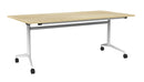 Team Flip Table Rectangle 1800 x 900 / Atlantic Oak / White