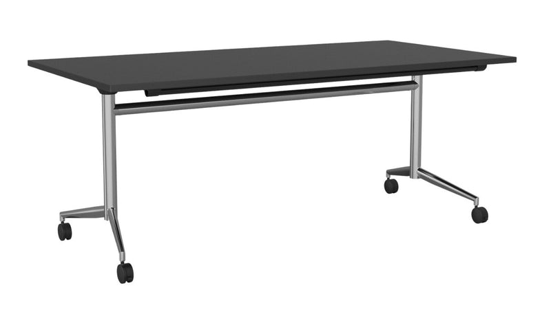 Team Flip Table Rectangle 1800 x 900 / Black / Chrome