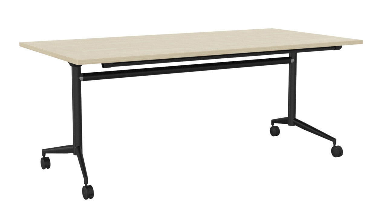 Team Flip Table Rectangle 1800 x 900 / Nordic Maple / Black