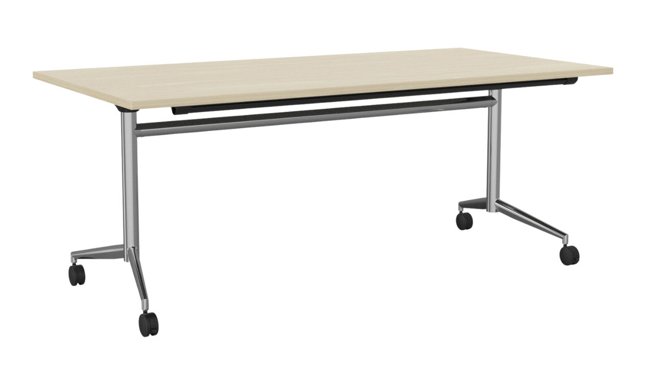 Team Flip Table Rectangle 1800 x 900 / Nordic Maple / Chrome
