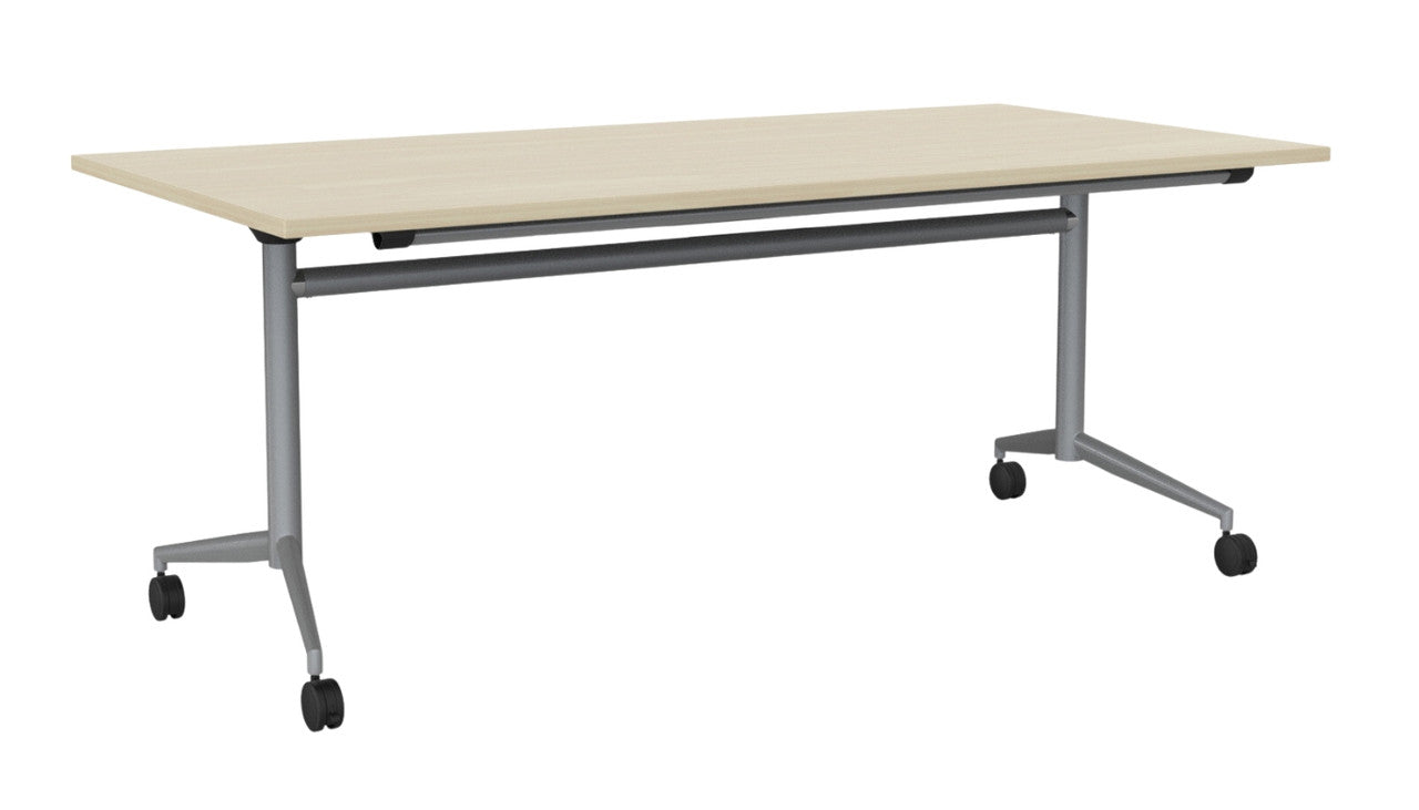 Team Flip Table Rectangle 1800 x 900 / Nordic Maple / Silver