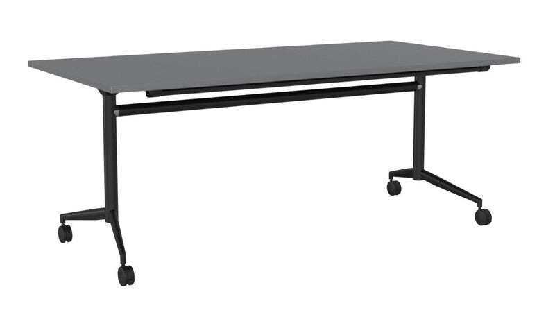 Team Flip Table Rectangle 1800 x 900 / Silver / Black
