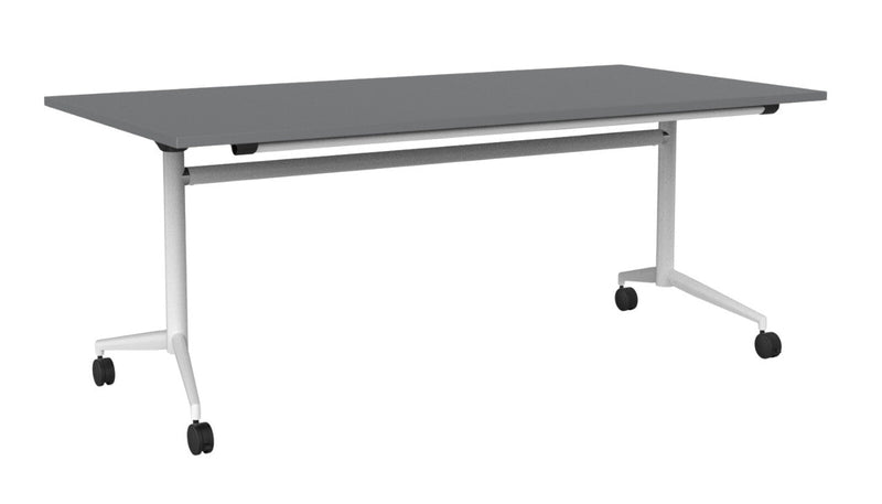 Team Flip Table Rectangle 1800 x 900 / Silver / White