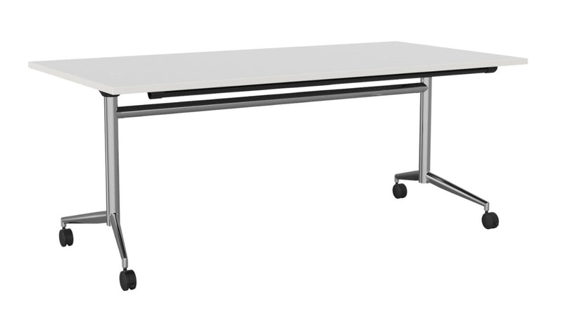 Team Flip Table Rectangle 1800 x 900 / White / Chrome