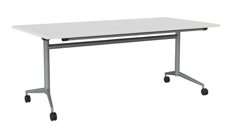 Team Flip Table Rectangle 1800 x 900 / White / Silver
