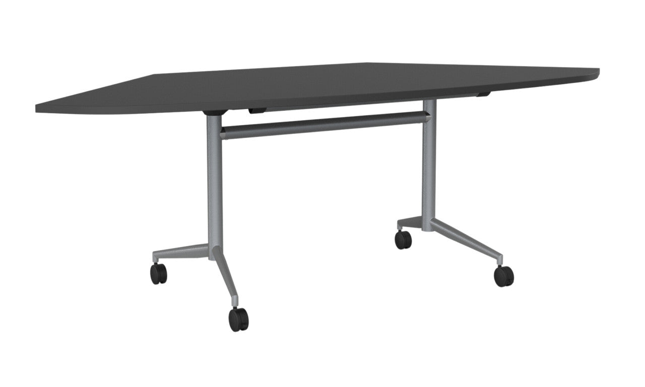 Team Flip Table Trapezium 2173 x 900 / Black / Silver