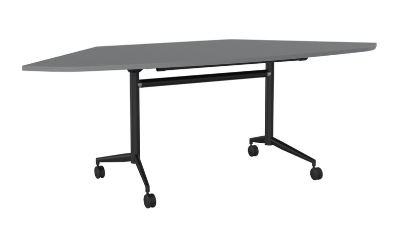Team Flip Table Trapezium 2173 x 900 / Silver / Black