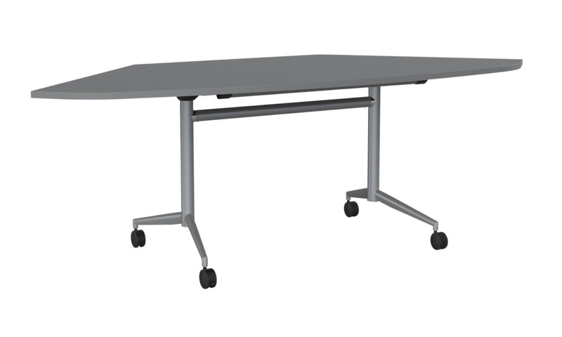 Team Flip Table Trapezium 2173 x 900 / Silver / Silver