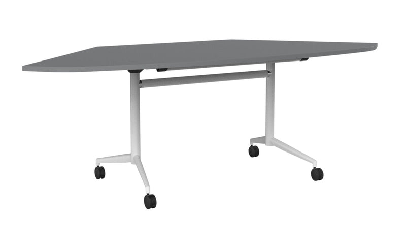 Team Flip Table Trapezium 2173 x 900 / Silver / White