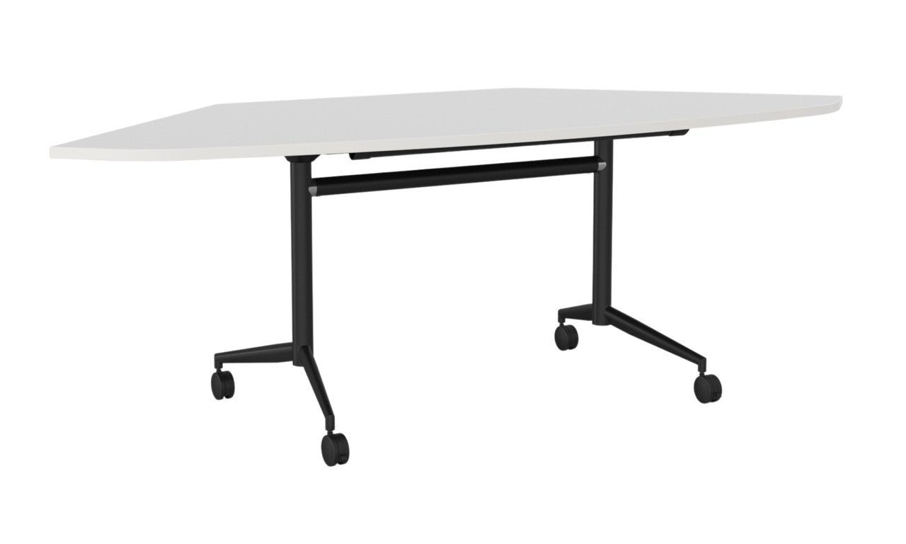 Team Flip Table Trapezium 2173 x 900 / White / Black