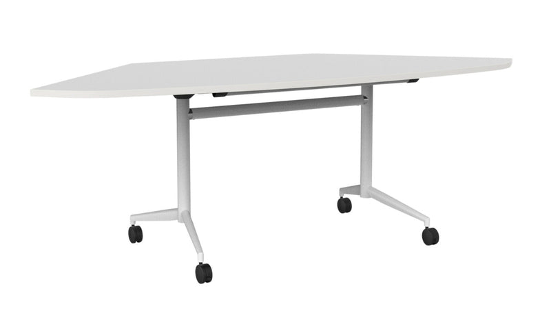 Team Flip Table Trapezium 2173 x 900 / White / White