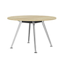 Team Round Meeting Table Atlantic Oak / Polished Alloy