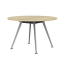 Team Round Meeting Table Atlantic Oak / Silver