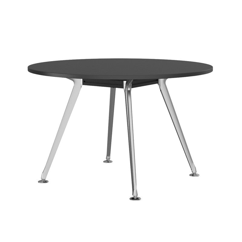 Team Round Meeting Table Black / Polished Alloy