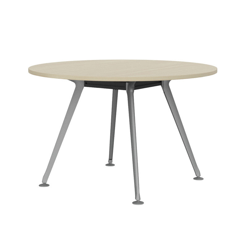 Team Round Meeting Table Nordic Maple / Silver