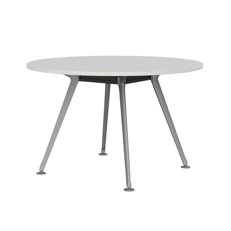 Team Round Meeting Table White / Silver