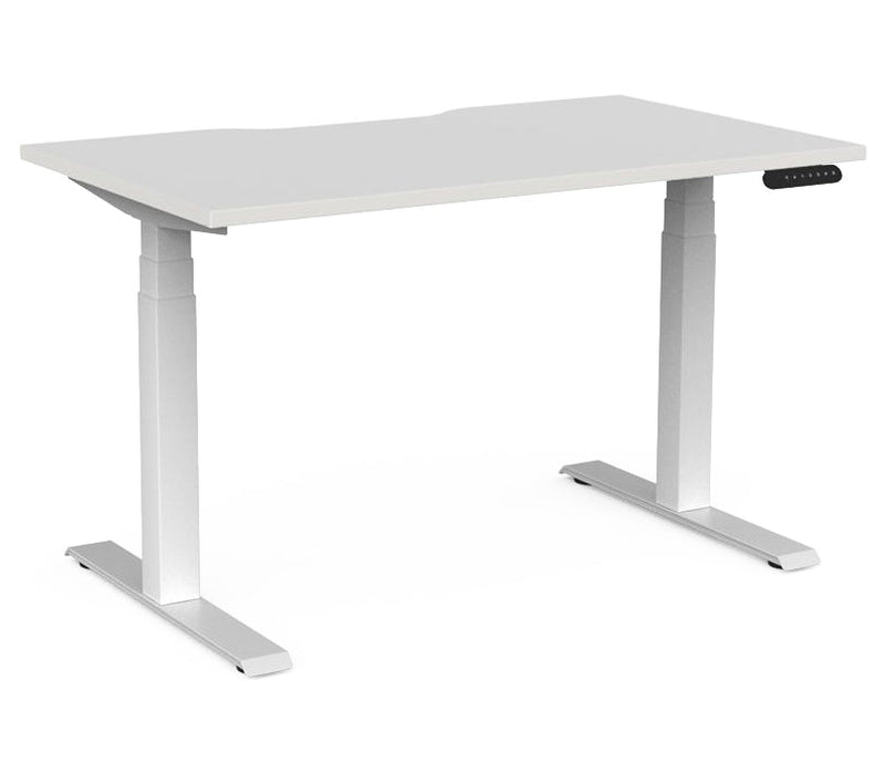 Velocity 3 Column Electric Desk Scallop 1200 x 700 / White / White