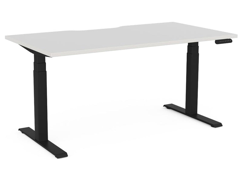 Velocity 3 Column Electric Desk Scallop 1500 x 800 / White / Black