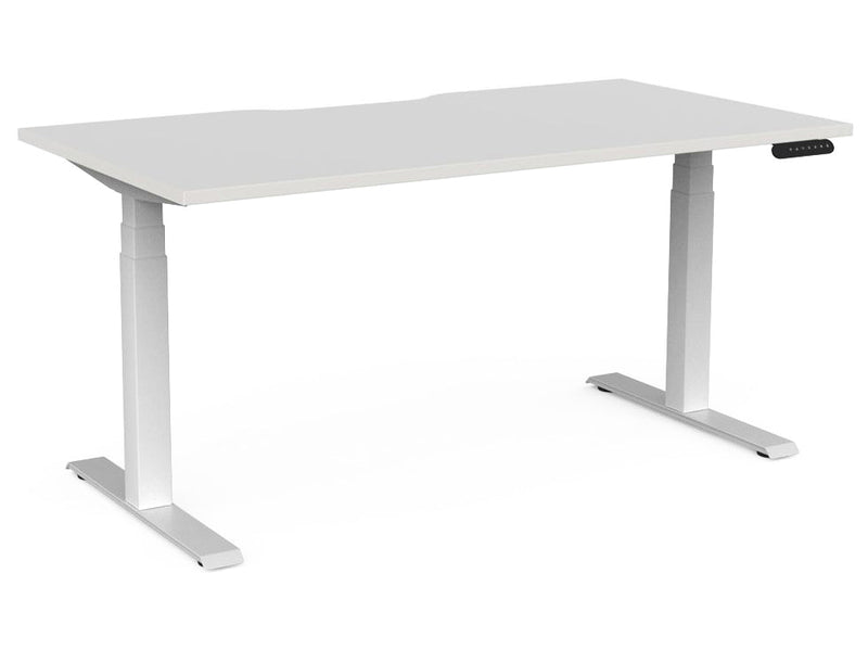 Velocity 3 Column Electric Desk Scallop 1500 x 800 / White / White