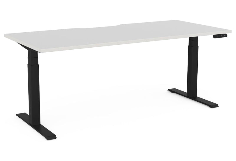 Velocity 3 Column Electric Desk Scallop 1800 x 800 / White / Black