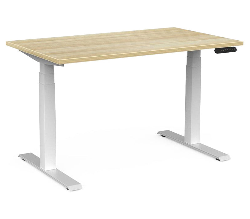 Velocity 3 Column Electric Desk Standard 1200 x 700 / Atlantic Oak / White