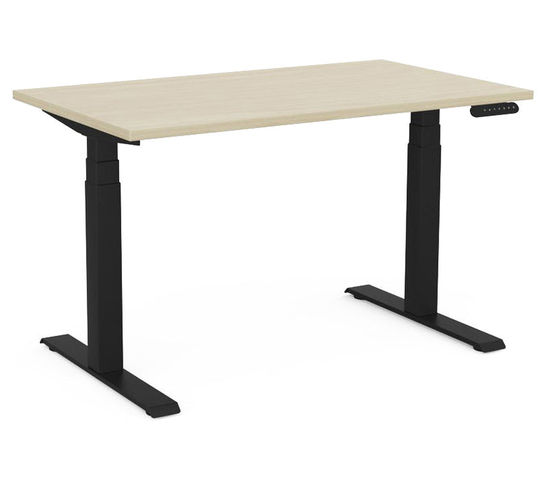 Velocity 3 Column Electric Desk Standard 1200 x 700 / Nordic Maple / Black