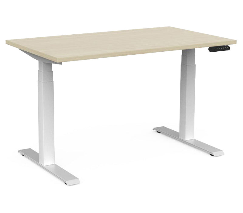 Velocity 3 Column Electric Desk Standard 1200 x 700 / Nordic Maple / White