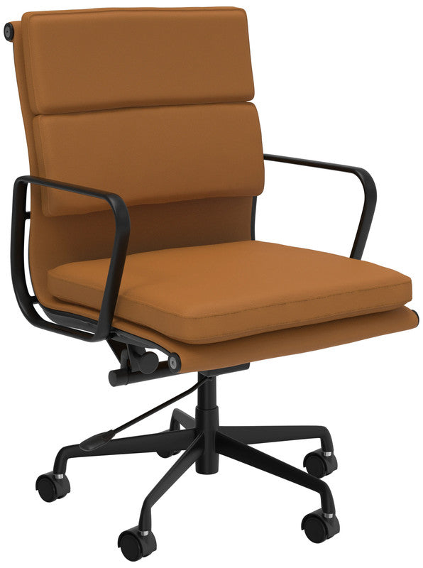 Vogue Chair Mid Back / Tan Leather / Unassembled