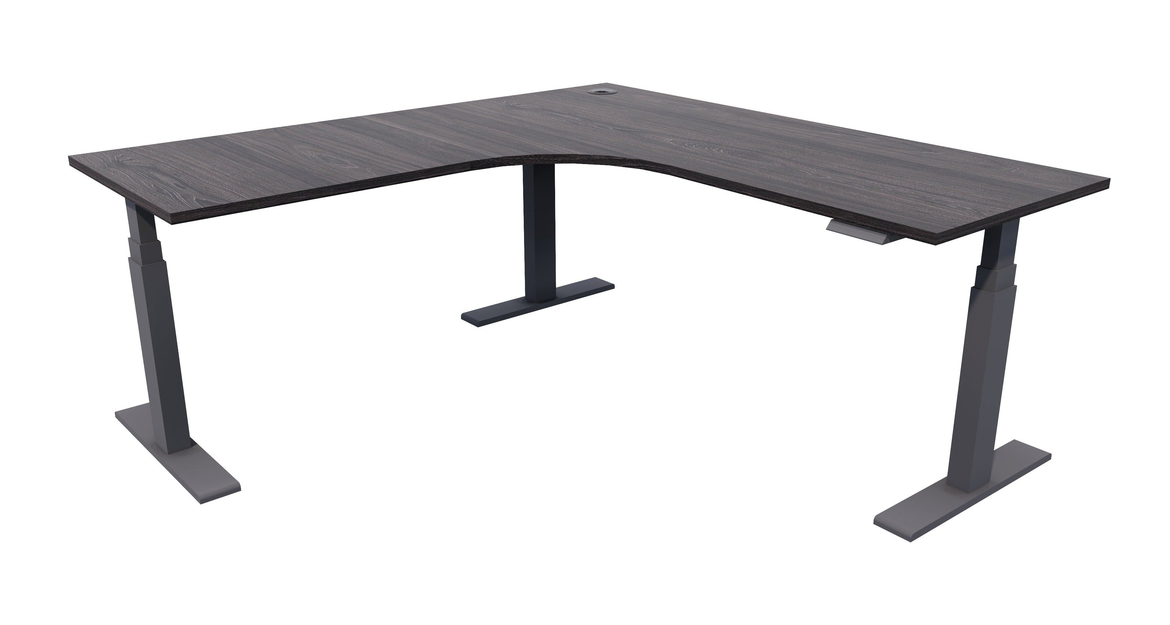 Zealand Electric Workstation 1500x1500x700 / Black / Fiordland Elm
