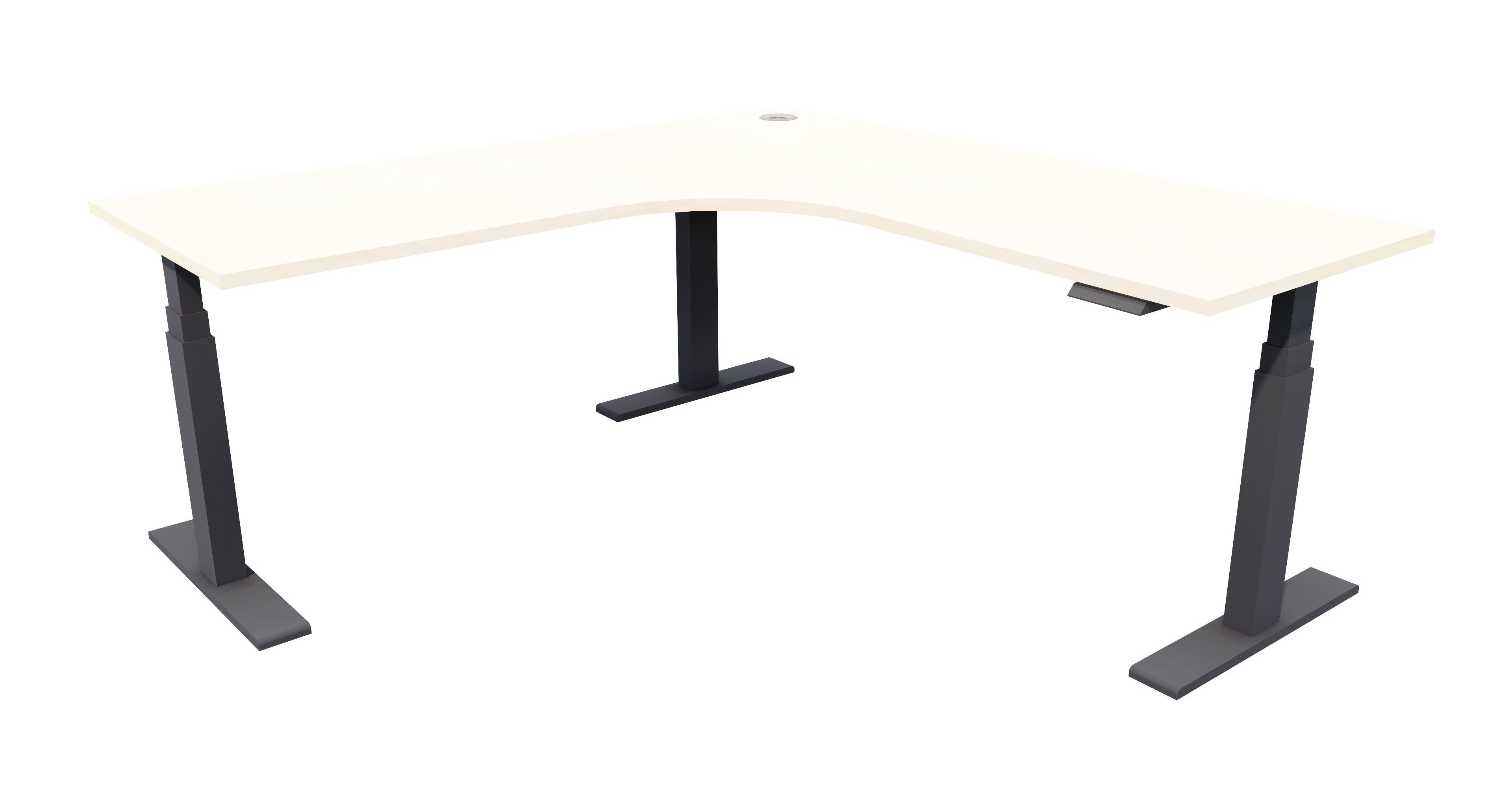 Zealand Electric Workstation 1500x1500x700 / Black / Washed Maple