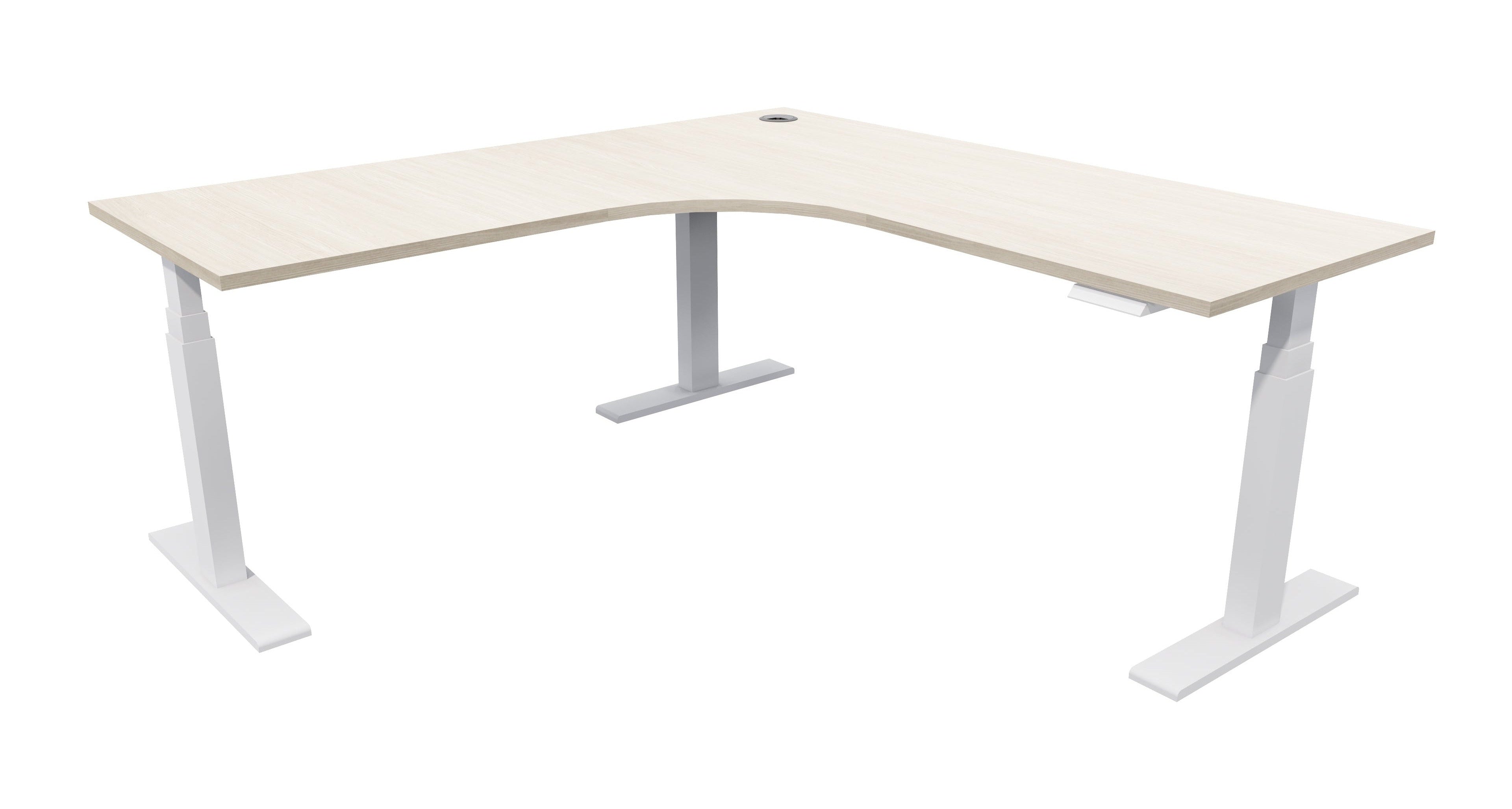 Zealand Electric Workstation 1500x1500x700 / White / Aged Ash