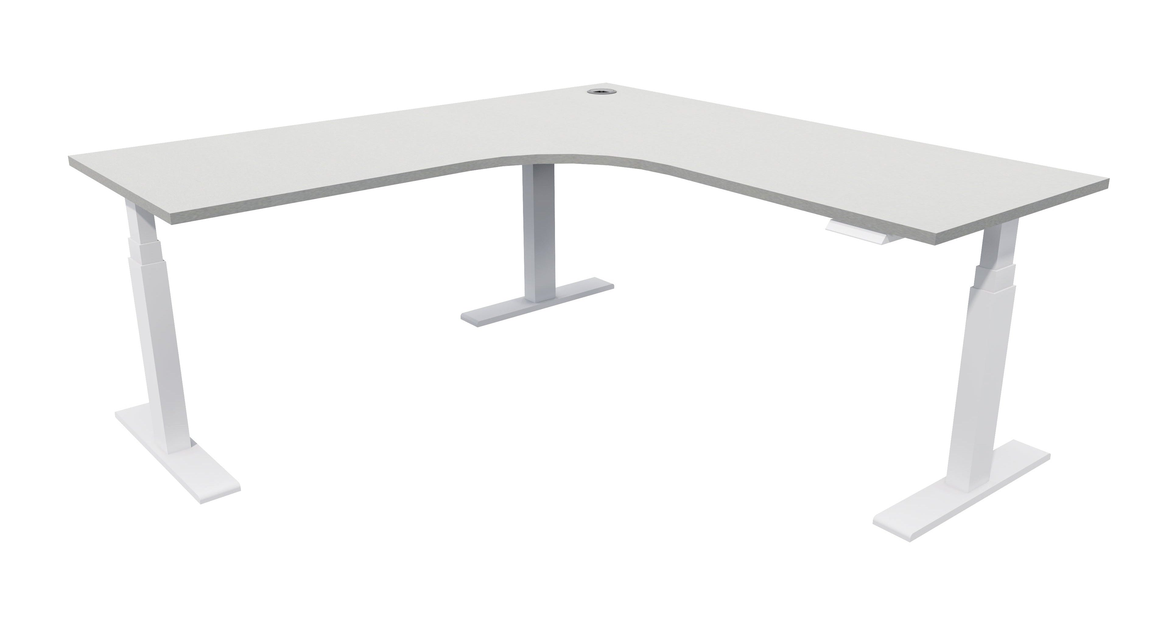 Zealand Electric Workstation 1500x1500x700 / White / Seal Grey