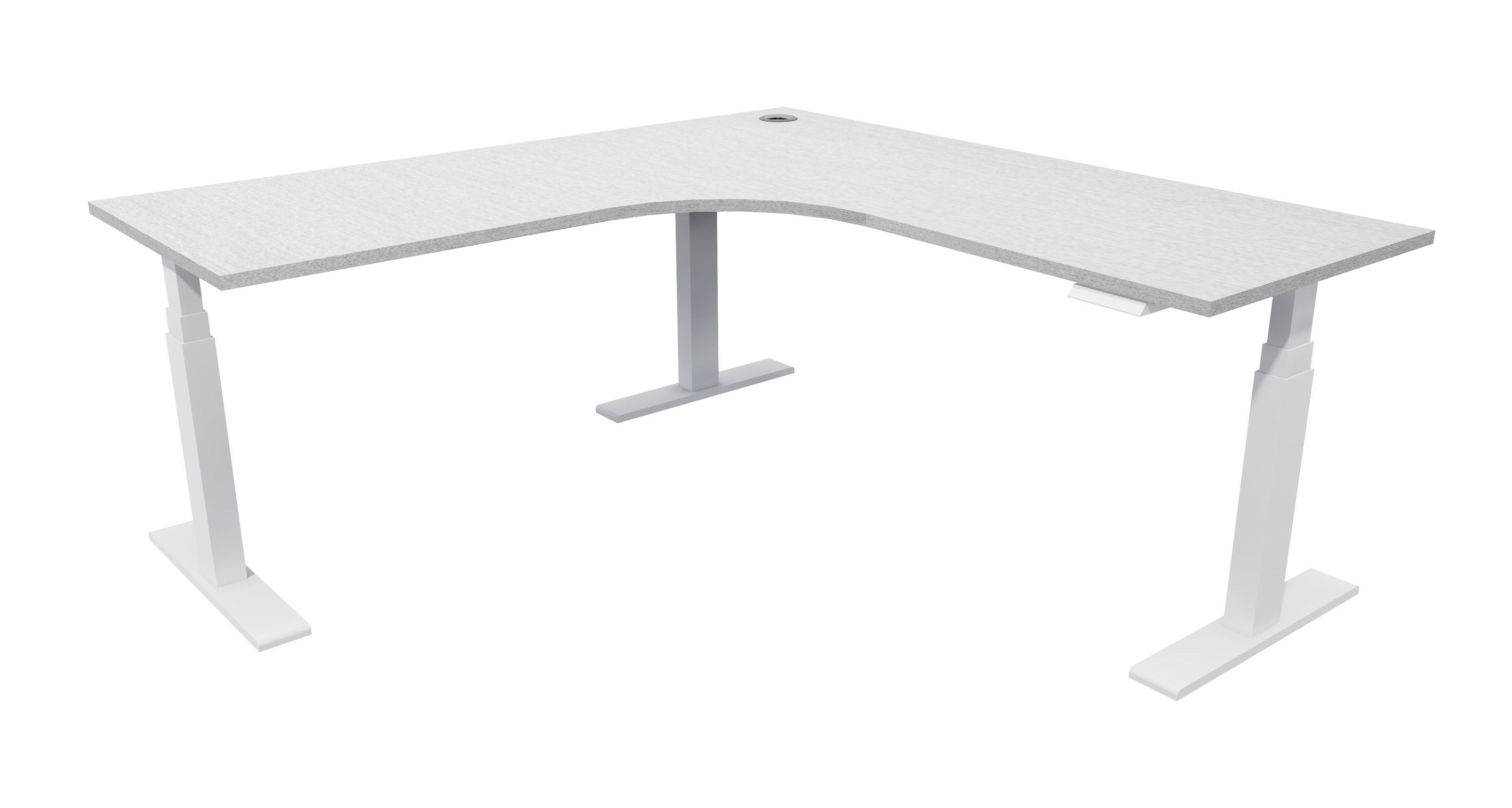 Zealand Electric Workstation 1500x1500x700 / White / Silver Haze