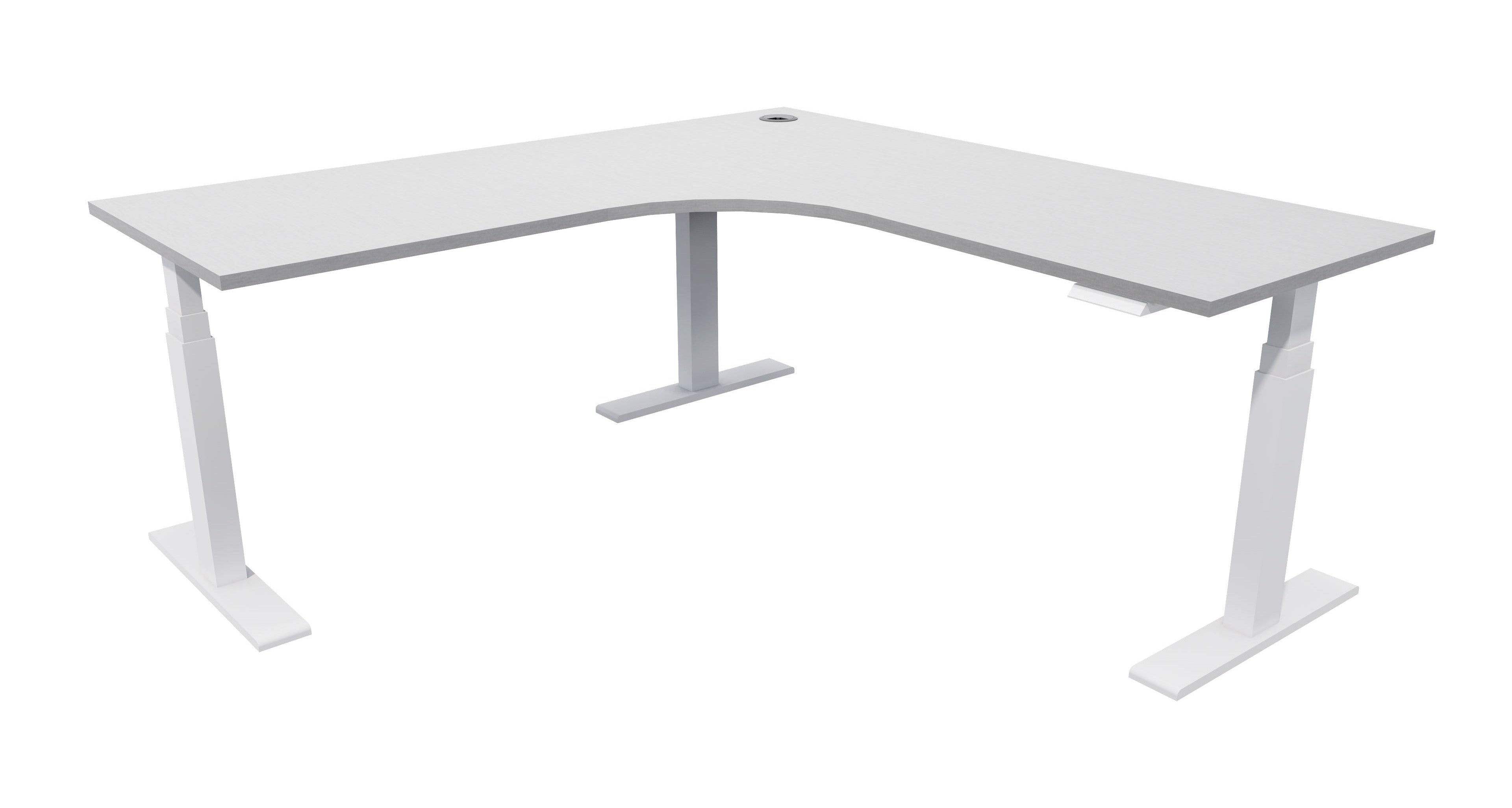 Zealand Electric Workstation 1500x1500x700 / White / Silver Strata