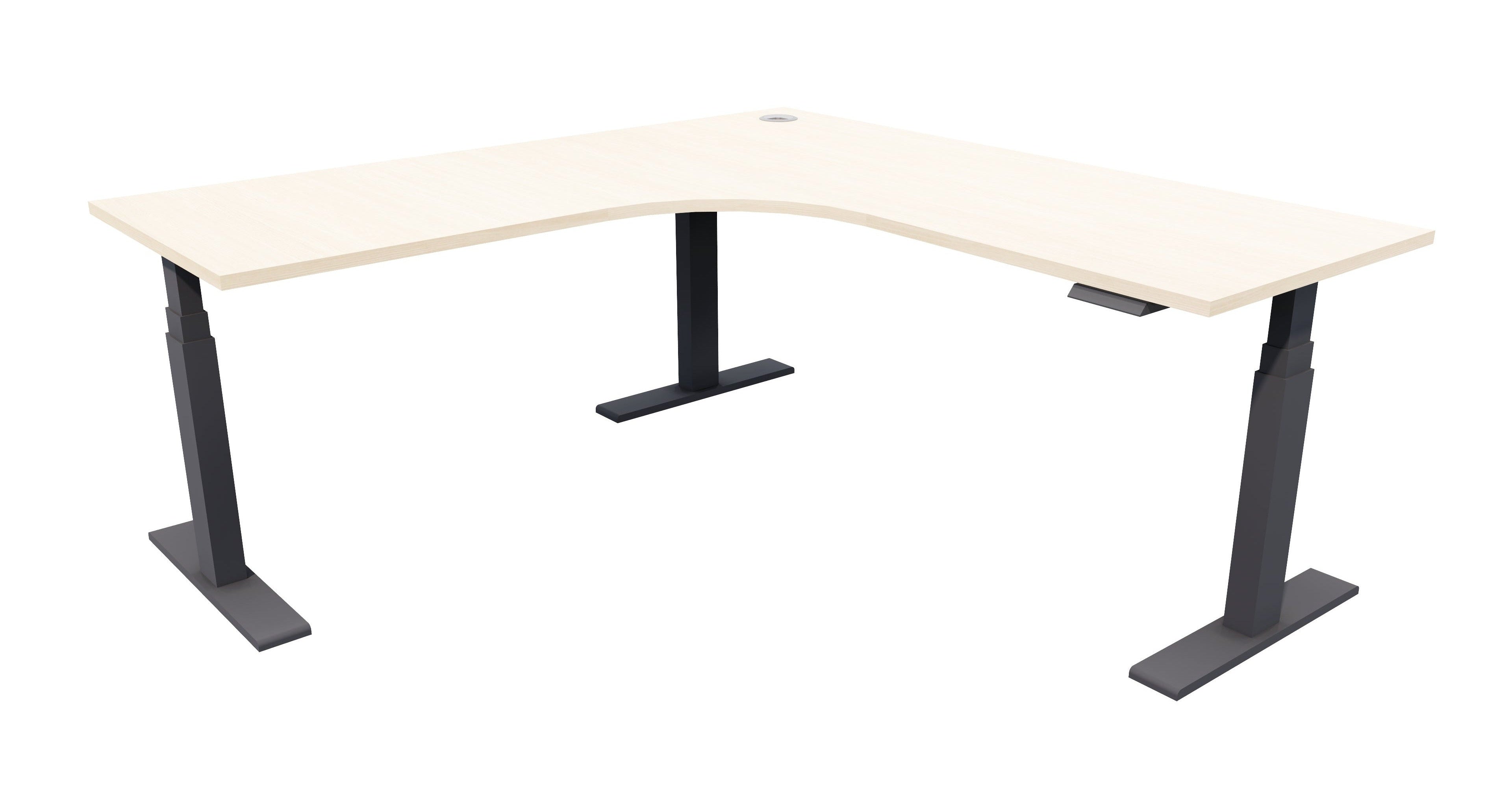 Zealand Electric Workstation 1800x1800x700 / Black / Aged Ash