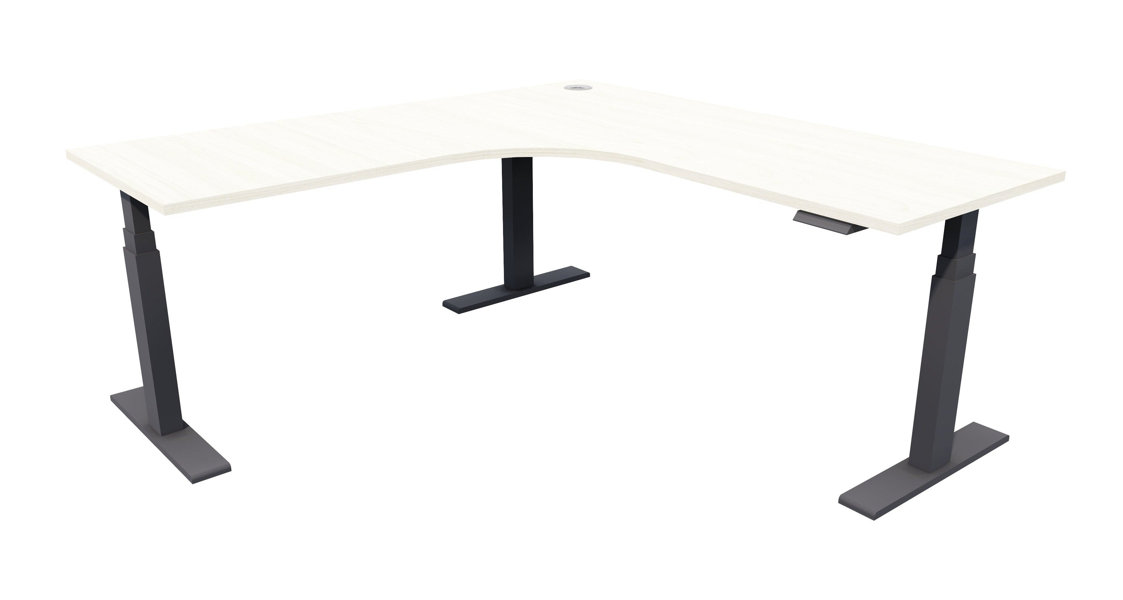 Zealand Electric Workstation 1800x1800x700 / Black / Coastal Elm