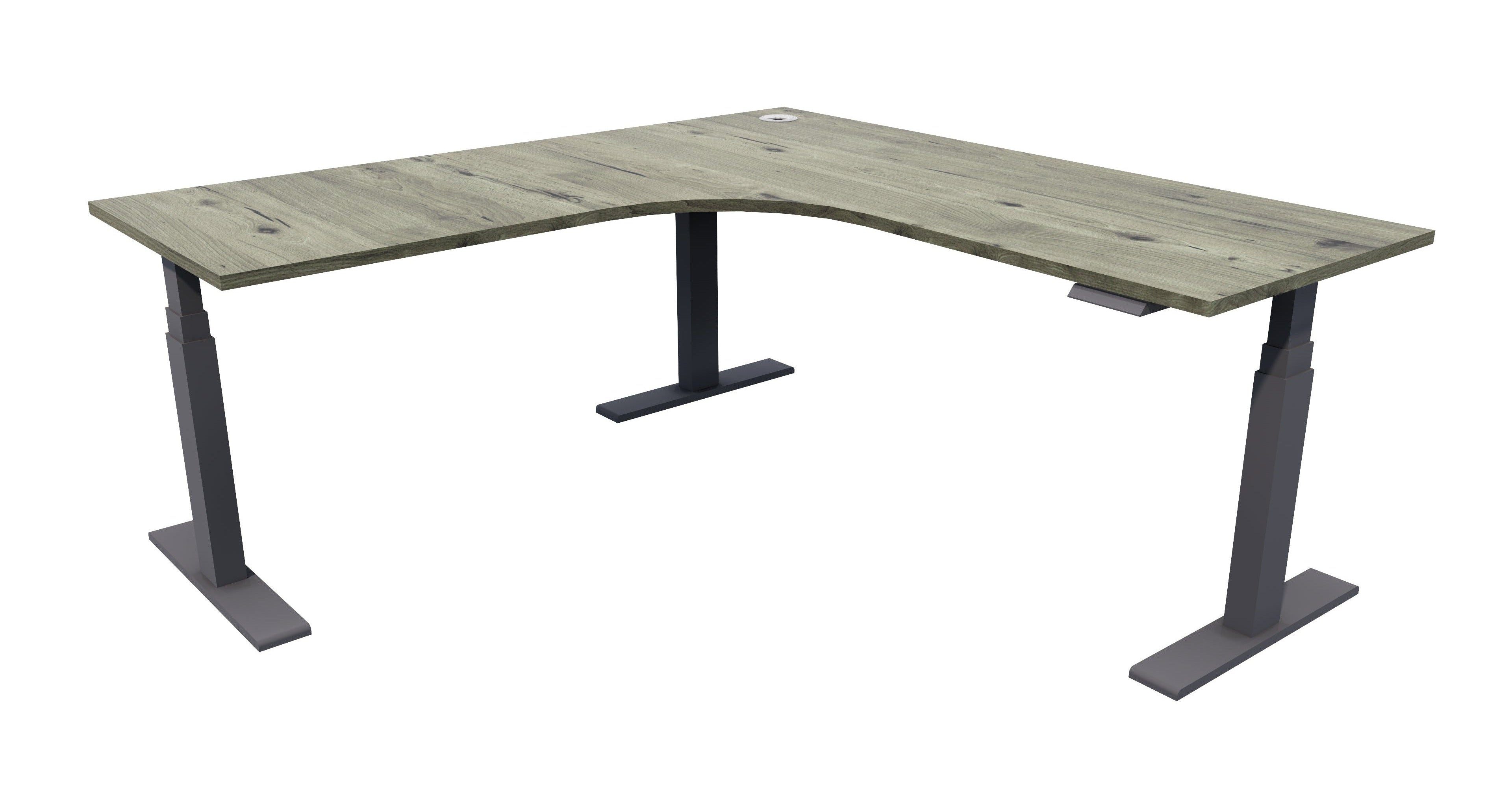 Zealand Electric Workstation 1800x1800x700 / Black / Coronet Beech