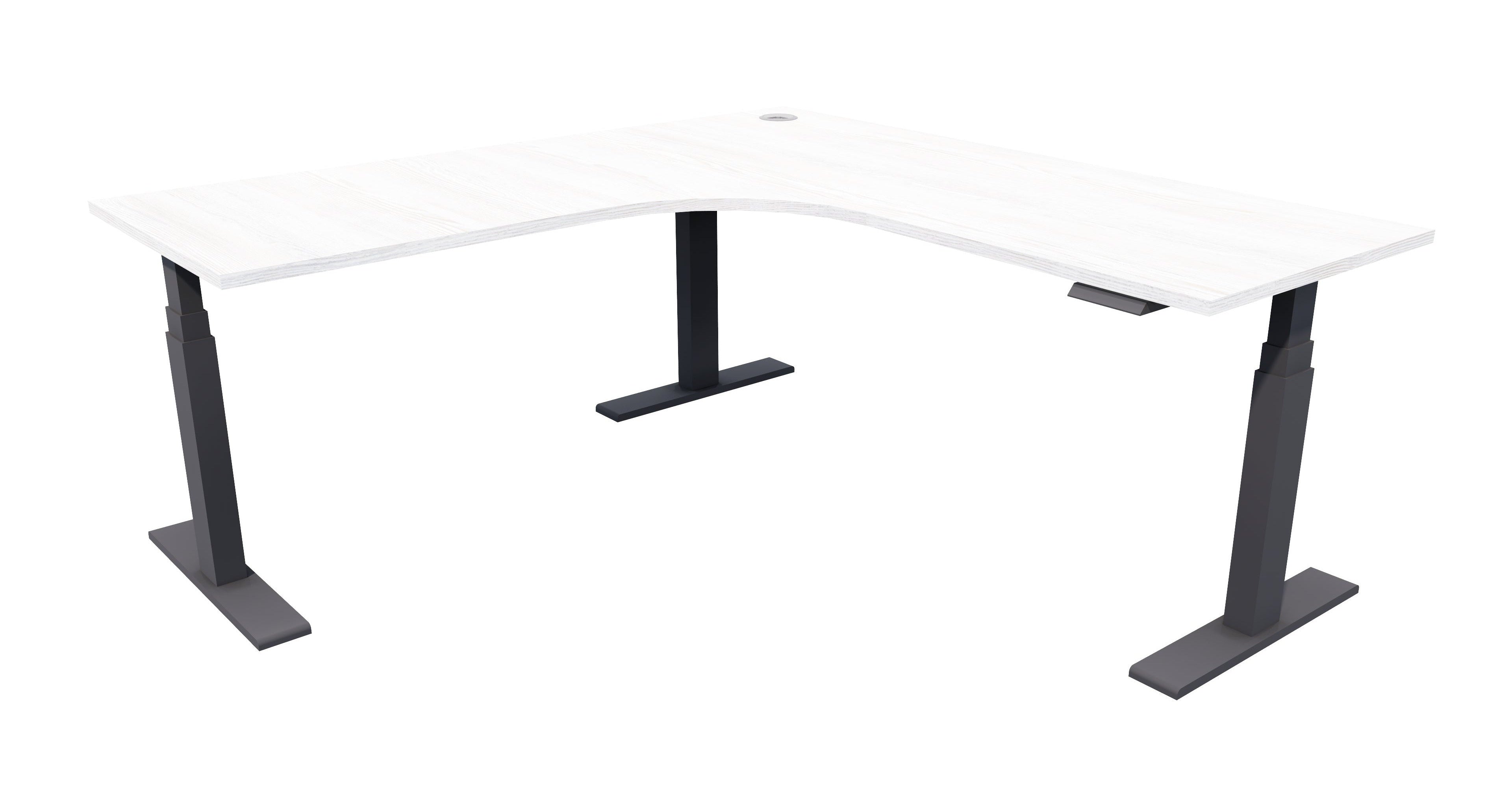 Zealand Electric Workstation 1800x1800x700 / Black / Nordic Pine