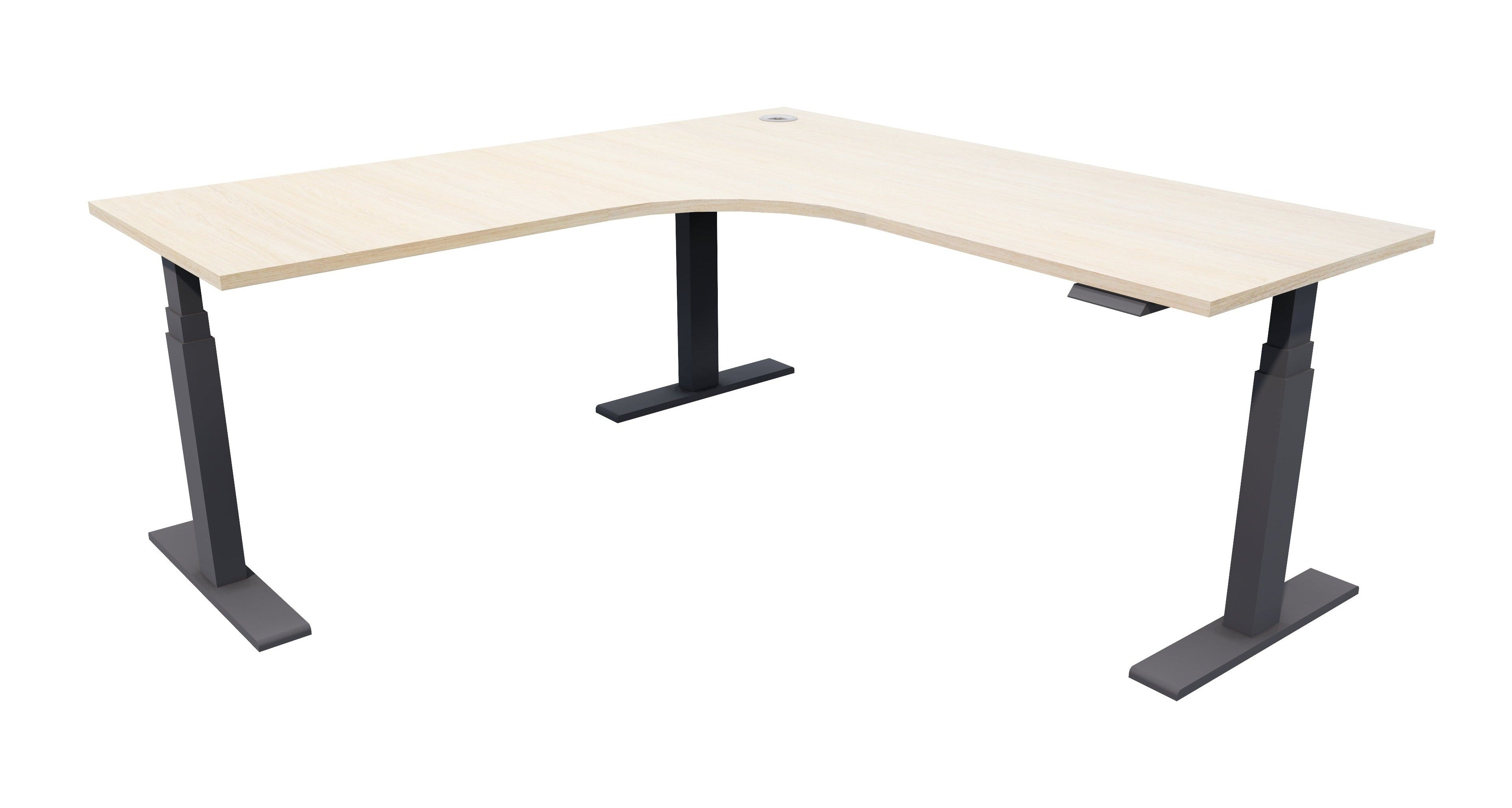 Zealand Electric Workstation 1800x1800x700 / Black / Seasoned Oak